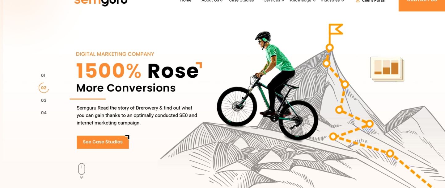 A winning design for custom WordPress website of SEMRUSH