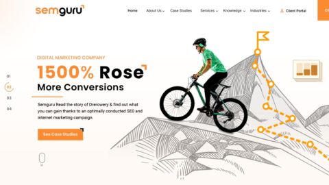 A winning design for custom WordPress website of SEMRUSH